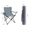 YSSOA Portable Folding Grey Camping Chair, 1-Pack