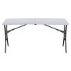 5-Foot Fold-In-Half Table Indoor Outdoor Picnic Party Camping Dining Table Gray