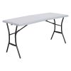 5-Foot Fold-In-Half Table Indoor Outdoor Picnic Party Camping Dining Table Gray