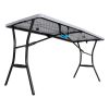 5-Foot Fold-In-Half Table Indoor Outdoor Picnic Party Camping Dining Table Gray