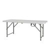 4ft Foldable Lift Patio Plastic Table White