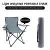 YSSOA Portable Folding Grey Camping Chair, 1-Pack