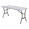 5-Foot Fold-In-Half Table Indoor Outdoor Picnic Party Camping Dining Table Gray