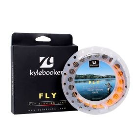 Kylebooker Fly Fishing Line with Welded Loop Floating Weight Forward Fly Lines 100FT WF 3 4 5 6 7 8 (Color: Grey+Orange)